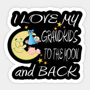 I Love My Grandkids to the Moon and Back Shirt and Gift Items Sticker